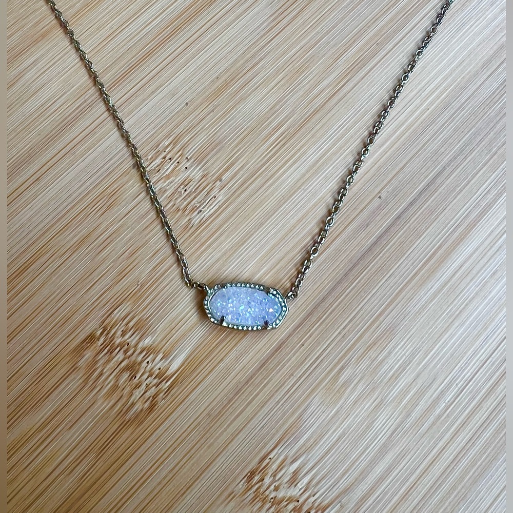 Kendra Scott Elisa Gold Iridescent Drusy Pendant Necklace